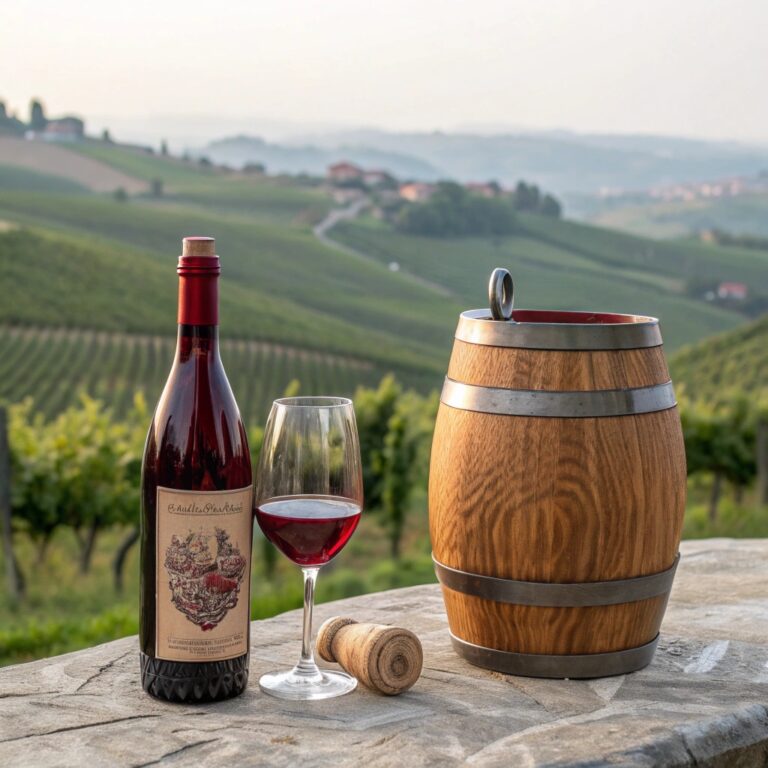 Gutturnio DOC dei Colli Piacentini in calice e bottiglia